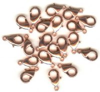 20 15mm Bright Copper Plated Lobster Claw Clasps